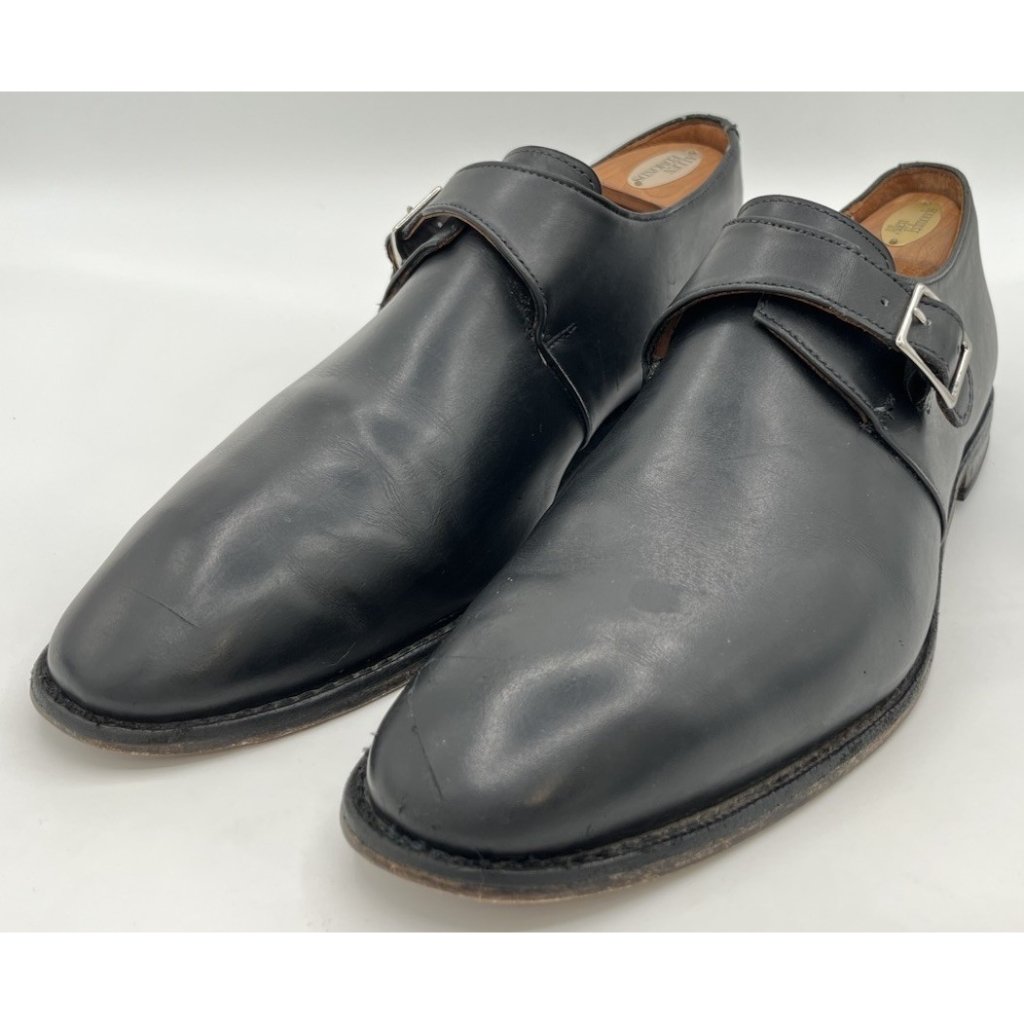 Allen Edmonds "Plymouth" Single Monk Strap 12d Black Leather Usa Discontinued